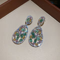 Gold And Silver Tone Multicolor Oval Drop Earrings view 6