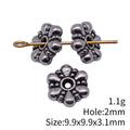 Antique Silver Daisy Flower Small Hole Spacer Bead view 3