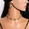 Daisy Flower Necklace and Earring Colorful Jewelry Sets view 7