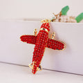 Rhinestone Airplane Keychain with Key Ring and Lobster Clasp view 7