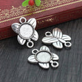 Butterfly Double Loop Round Bezel Connector Metal Trays view 3