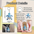 Blue Sea Turtle Acrylic Keychain With Metal Split Ring And Chain view 4