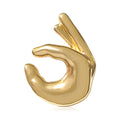 Polished Alloy OK Hand Gesture Brooch Gold Silver Tone view 1