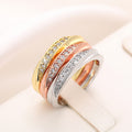 Twist Band Clear Channel Stone Ring Gold Rose Silver view 2