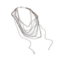Silver Multi-Strand Layered Chain Necklace Single Style view 5