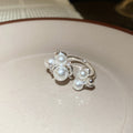 Pearl Cluster Open Rings Silver Champagne Multi Styles view 6
