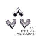 Mixed Finish Metal V Shape Heart Spacer Beads For Jewelry Making view 5