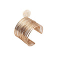 Gold and Silver Woven Wire Wide Open Cuff Bracelets view 5