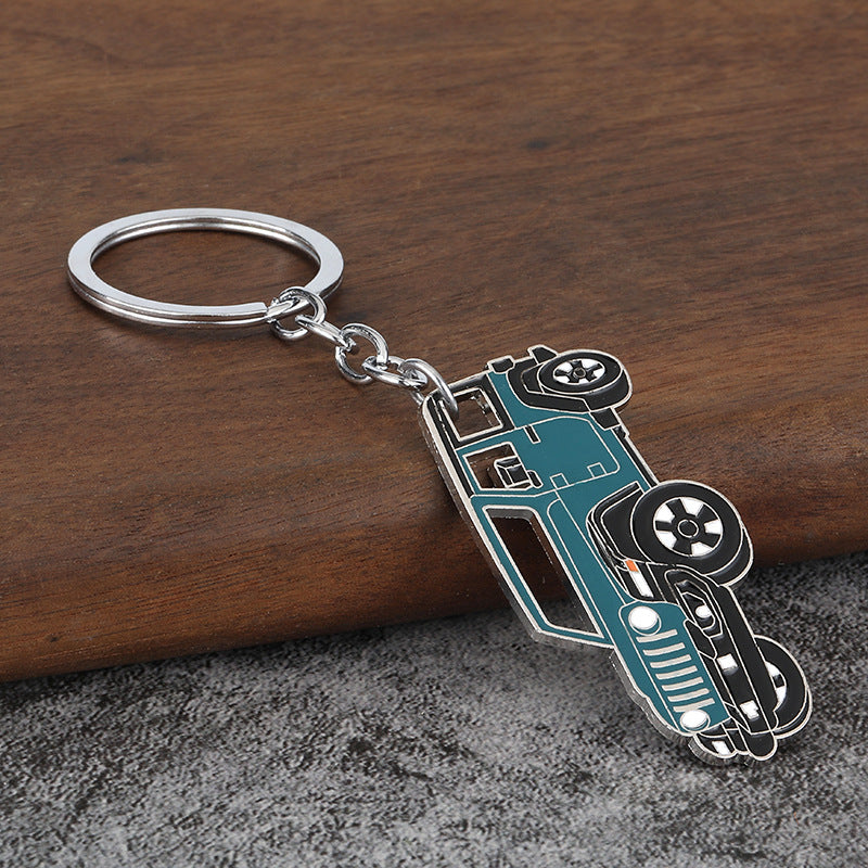 Off-Road Pickup Truck Metal Keychain for Car Keys and Backpack