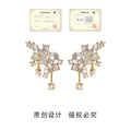 Crystal Pearl Cluster Ear Climber Studs Gold Silver view 4