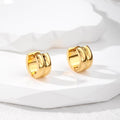 Gold and Silver Tone Patterned Huggie Earrings in Ten Styles view 8