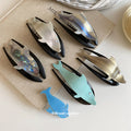 Acrylic Dolphin Hair Claw Clips Iridescent Gradient Blue view 2