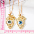 Gold Anatomical Heart Eye Pendant Necklaces Three Iris Colors view 5