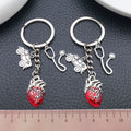 Ambulance Stethoscope Syringe and Red Heart Keychains view 3