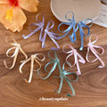 Satin Ribbon Bow Stud Earrings in Five Pastel Colors view 2
