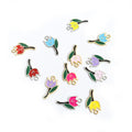 Colorful Tulip Enamel Alloy Charm Pendants for Jewelry Making view 1