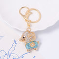 Rhinestone Goat Keychain Gold Tone Zodiac Animal Bag Charm view 4