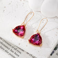 Aurora Triangle Crystal Drop Earrings Gold Hooks 5 Colors view 8