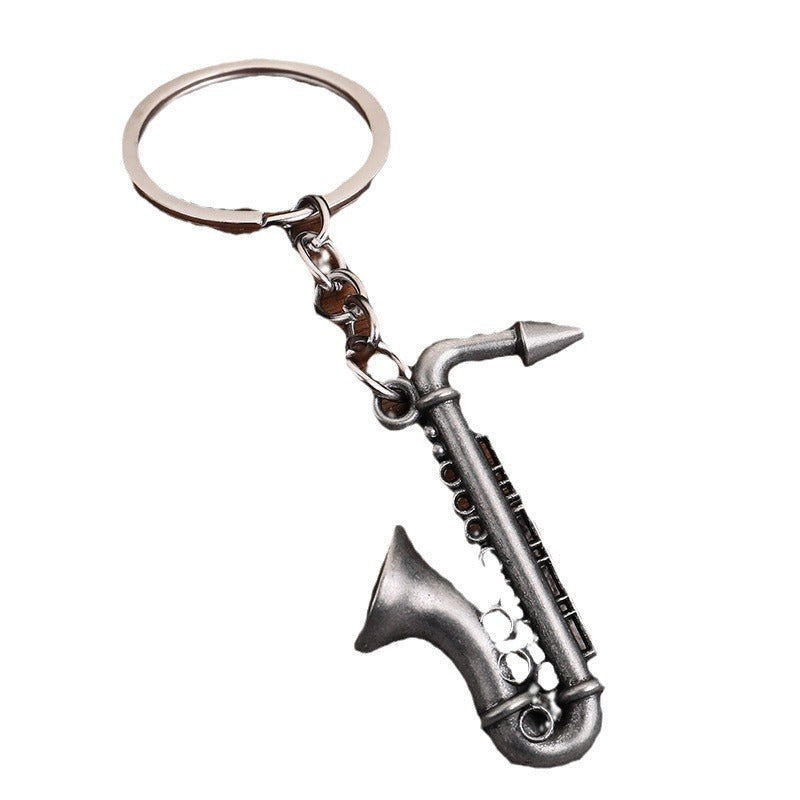 Mini Saxophone Metal Keychain Musical Gift Pendant Accessory
