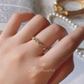 Gold Tone Clear Stone Twisted Infinity Adjustable Open Ring view 3