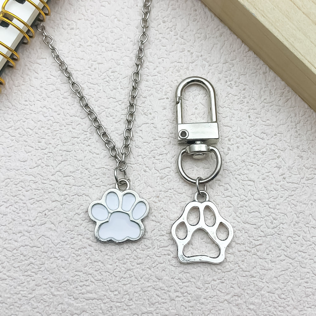 Enamel Zinc Alloy Cat Paw Bear Paw Dog Paw Footprint Charm Pendants for DIY Keychain