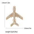 Crystal Airplane Brooch in Silver Black and Gold Tone view 8