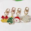 Christmas Enamel Charm Keychains Gold Clasp 9 Holiday Styles view 3