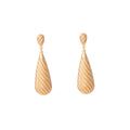 Twisted Ribbed Teardrop Extra Long Dangle Earrings view 5