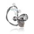 Faceted Glass Flower Brooch with Curved Crystal Stem view 5