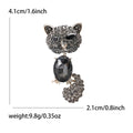 Crystal Cat Brooch with Curled Tail in Blue or Gray view 7