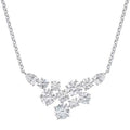 Silver Tone Clear Geometric Cluster Pendant Necklace O Chain view 2