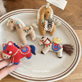 Fabric Embroidered Horse Brooches Red Felt And White Ingot view 4