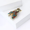 Antique Gold Insect Brooch with Multicolor Crystal Wings view 3
