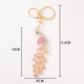 Rhinestone Enamel Peacock Keychain Metal Bird Bag Charm view 5
