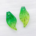 Long Glass Leaf Charms With Top Loops in Thirteen Color Finishes view 12