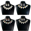 Ornate Floral Necklace and Earring Pearl Look Jewelry Sets view 1