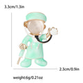 Cartoon Doctor Enamel Brooch in Mint Green or White view 6