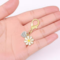 Gold Daisy Thank You Heart Enamel Keychain Lobster Clasp view 3