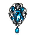 Teardrop Glass Pendant Brooch Purple Champagne Green Blue view 1