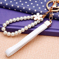 Pearl Wrist Loop Keychains with Daisy Swan Angel and Bear Charms plus Clasp view 6