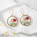 Gold Tone White Flower Ladybug Earrings, Necklace and Coordinated Set view 3