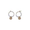 Pearl Ball Hoop Earrings Daisy Bead Ear Cuff Pieces view 5