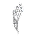 Tapered Crystal Spray Brooch with Draped Chain Fringe view 2