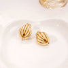 Gold Ribbed Hoops