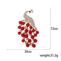 Crystal Peacock Brooch With Beaded Tail in Three Colors view 5