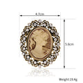 Gold Tone Silver Tone Woman Portrait Crystal Two Designs Metal Brooch Pin 4.7 x 5.6 cm 4.7 view 2