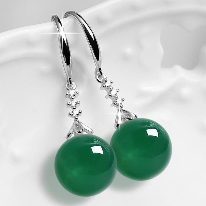 Hook Drop Earrings Round Bead Fish Tail Six Colorways Metal