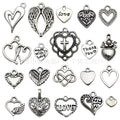 Antique Silver Heart Metal Charms with 26 Listed Options view 1