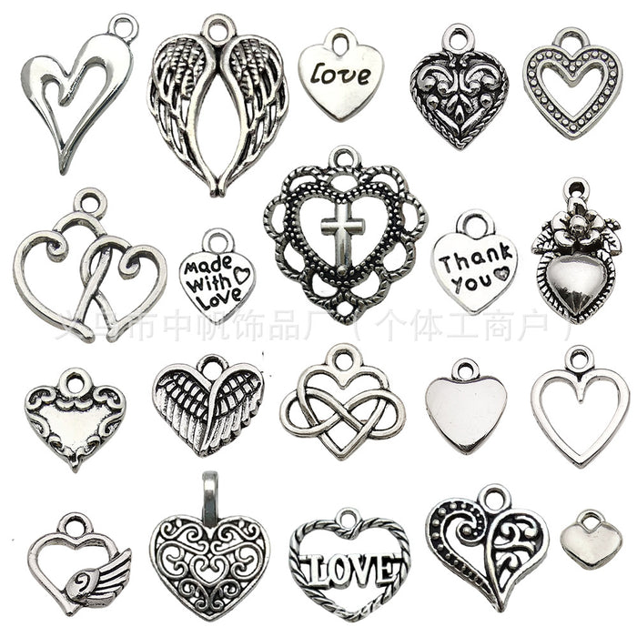 Antique Silver Heart Metal Charms with 26 Listed Options