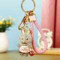 Jeweled Happy Lantern Rabbit Keychains in Four Pictured Colors view 3